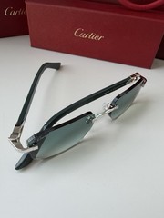 CARTIER CT0622S 003 Silver Green Green Gradient Lens Unisex Sunglasses AUTHENTIC