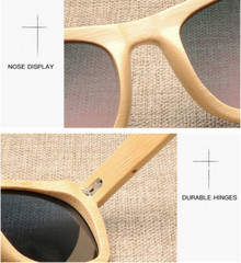 FELRES Handmade Unisex Bamboo Wood Polarized Sunglasses Wooden Frame Glasses