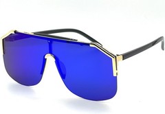 Irregular Frameless Mirrored One-piece Oversized Shades Sunglasses Men Shades
