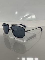 BMW BS0026 02M Black Stainless Steel Metal Polarized Blue Unisex Sunglasses