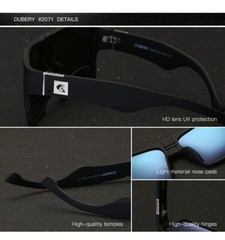 DUBERY Men Polarized Square Sunglasses Oversize Driving Fishing Sport Glasses