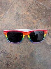 Rainbow Pride Striped Sunglasses LGBT Pride Parade Costume Festival Accessory