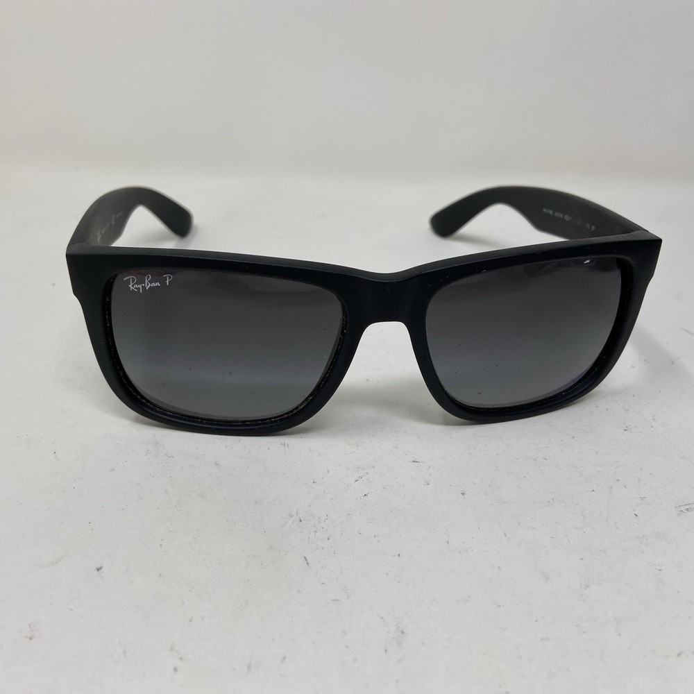 Ray-Ban JUSTIN RB4165 622/T3 MATTE BLACK W/ GRAY POLARIZED LENS SUNGLASSES O906