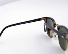 Ray-Ban Sunglasses RB3016 Clubmaster Classic Polished Black & Gold Frame 51mm