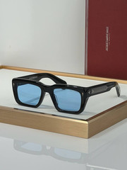 Luxury Square Blue Lens Sunglasses Oversized Black Frame UV400 Unisex