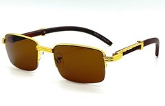Dark Brown Lens Square Gold Marble Men Shades Outdoor Small Rapper Glasses Fancy