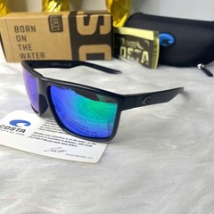 Costa Del Mar Rincon Sunglasses Black Frame Blue Mirror Lens 580P Polarized NEW