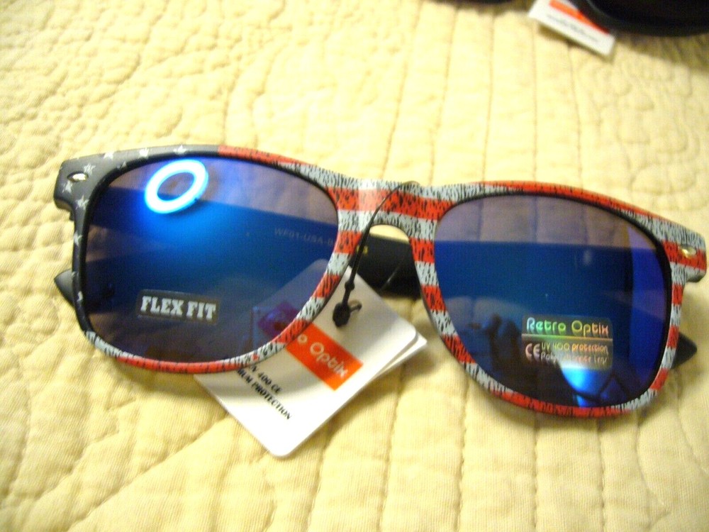 Men’s Sunglasses USA Patriot American Flag Flex Hinged Women’s Sunglasses WF01