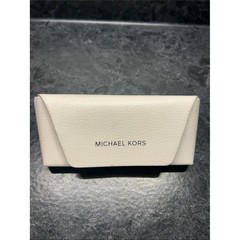 Michael Kors Cream Leather Sunglasses Case with Logo