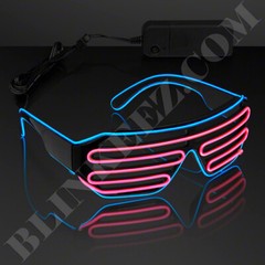 Glow LED Glasses Light Up Shades Flashing Rave Festival Party Neon EL Wire *FUN*