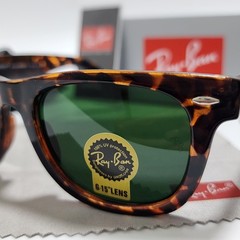 Ray-Ban RB2140 Wayfarer Classic Sunglasses Tortoise Frame Green Glass Lens 50mm~