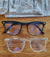 Coasion Clear Glasses, 2 pack – black and transparent – new, open box