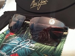 BRAND NEW Maui Jim PIHA Polarized Shiny Gunmetal Black/ Dual Mirror B621-02