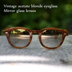 Vintage johnny depp sunglasses men’s blonde glasses mirror gradient glass lens