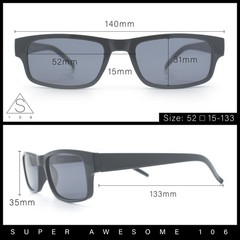 Mens New Small Face Snug Fit Color Lens Rectangular Plastic Frame Sunglasses