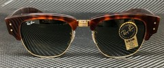 RAY BAN RB0316S 990 31 Tortoise Green Mega Clubmaster Unisex 50 mm Sunglasses