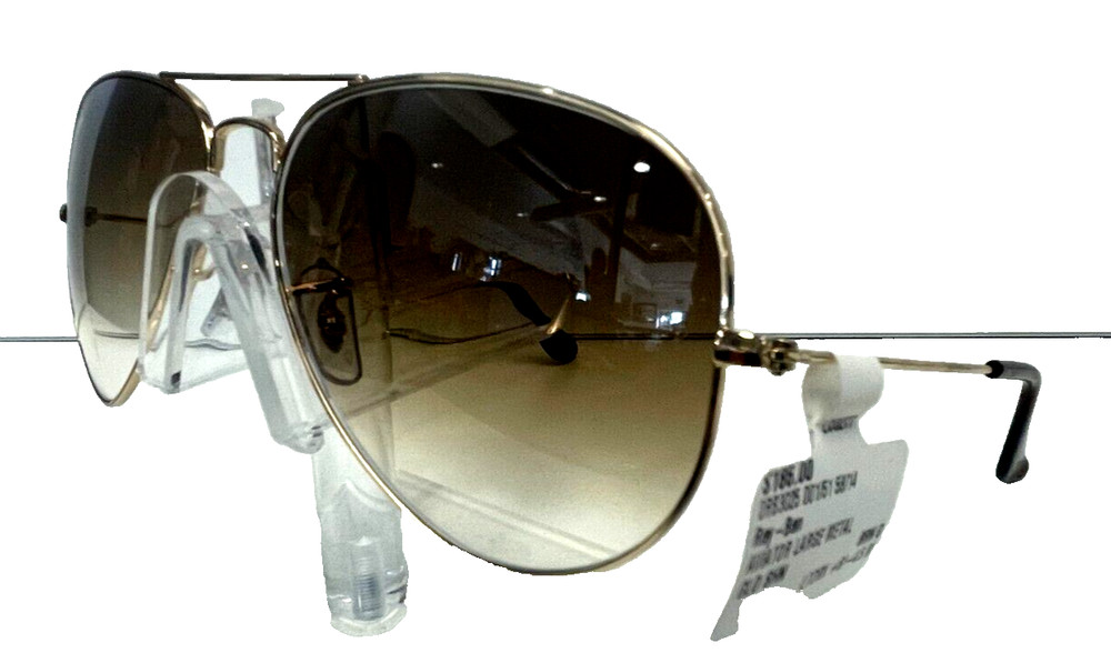RAY-BAN Aviator GoldLight Brown Gradient Sunglass RB3025 58/14/135 NO CASE