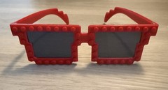 Red Fun Lego pixel style sunglasses video game inspired Need Geek Kawaii Gaming
