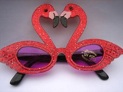 GLITTERING PINK LOVE SWANS PARTY SUNGLASSES / GLASSES #PG 9007