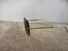 Ray-Ban RB3791 Rimless Aviator Sunglasses, Gold Frame, Brown Gradient Lens