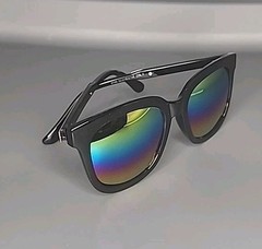 Fun Fashion 9749 Black With Rainbow Mirrored Lenses Sunglasses 52/16/148