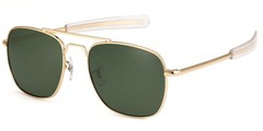 IOHLNG Mens Aviator Sunglasses 55mm Polarized Military Pilot Shades, Gold, Si…