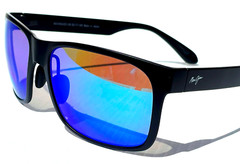 UK Maui Jim RED SANDS Matte Black POLARIZED Hawaii Blue Lens Sunglass B432-2M