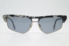 Vintage sunglasses IDC 761 black mother of pearl silver square sunglasses eyewear