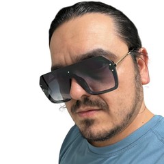 Oversized Shield Men Sunglasses Flat Top Fashion Shades XL Large Flat Top Lentes