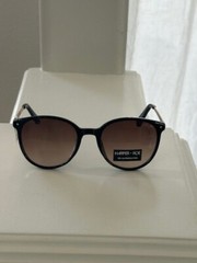 HARPER + ROE Rx’able Sunglasses Shiny Black HR1008 52-20-147 Brown Lenses NWT