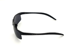 Polarized Mercedes Benz Flex Arm Metal Sports Rimless Sunglasses Black Smoke MB1