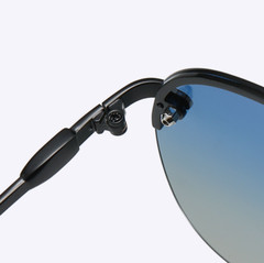 Metal Oval Polarized Sports Sunglasses For Men Rimless Outdoor Driving Glasses
