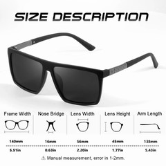 Polarized Square Sunglasses Men Women Vintage Driving Fishing UV400 Shades