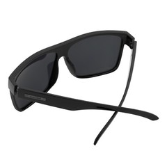 Men’s XL Wide Fit Polarized Square Sunglasses Shiny Black Frame Dark Tint Lens