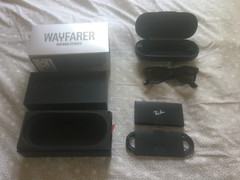 Ray-Ban Wayfarer Stories Shiny Black Frame Polar Gradient Gray Lenses RW4002