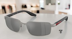 PRADA LINEA ROSSA PS B54S 5AV41A Metal Grey Grey Silver 59 mm Men’s Sunglasses