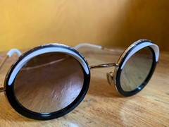 USED CUTLER AND GROSS ROUND SUNGLASSES 1277 C:01 44MM