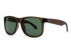 Ray-Ban RB4165 Justin Classic Sunglasses Matte Opal Grey Green Lens 54-16 UV400