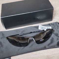 Oakley Whisker Sunglasses Satin Black Prizm Black Polarized OO4141-0360 w/ Pouch
