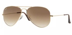 Ray Ban Aviator RB3025 Sunglasses,Light Brown,Gradient Lenses,Unisex.