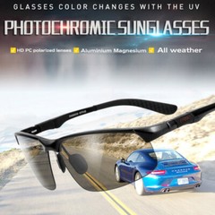 Aluminum HD Polarized Photochromic Sunglasses Men Driving Eyewear Sports Glasses