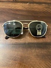 NIB RayBan RB3708 001/31 Arista Gold Frame w/Green Lenses Size 56 18 mm