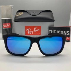 Ray-Ban RB4165 Justin Sonnenbrille, matt schwarz/blau