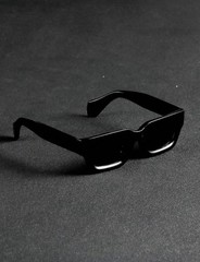 Retro Slim Rectangle Sunglasses Black Unisex UV400 Modern Street Style