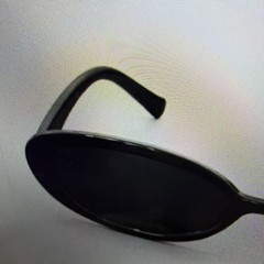Men’s Oval Sunglasses – Black Solid Plastic Frame, Black Tinted Plastic Lenses