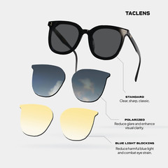 Stylish Sunglasses TACLAB Moon Shadow Handcrafted Durable Oval Acetate Frame