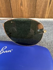 Ray Ban COCKPIT RB3362 001 Gold Metal Frame 59 ▪️14 Green Lenses & Case