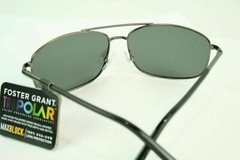 FOSTER GRANT TRUPOLAR MENS POLARIZED SUNGLASSES GUNMETAL BLACK FRAME SOLO