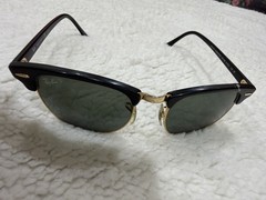 Ray-Ban RB3016 Clubmaster Polarized Sunglasses Black Gold RB3016 901/58 Italy