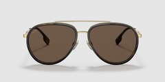 BURBERRY Oliver BE3125 101773 Gold Dark Brown 59 mm Men’s Sunglasses